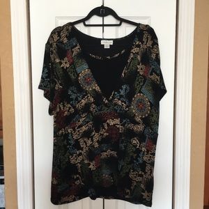 Coldwater Creek Short Sleeve Top EUC XL